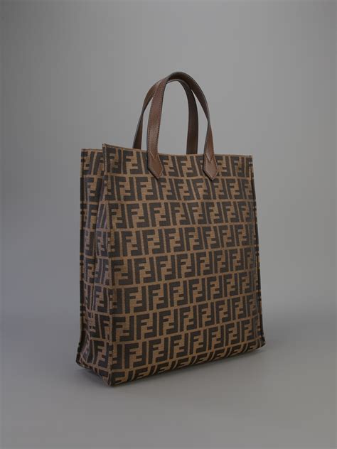 fendi zucca shopper tote|fendi zucca tote price.